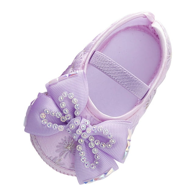 MEZZALL Chaussures pour Bébé Mode Semelle Souple Chaussures pour Tout-Petits Robe Perle Fleur Chaussures de Princesse Chaussures pour Tout-Petits Confortables, Violet, 13