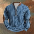 thumbnail image 2 of Tricot pour Hommes à Fermeture Éclair Manches Longues Imprimé Sans Col Chandail en Molleton Décontracté, 2 of 3