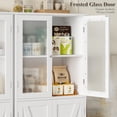thumbnail image 3 of Homfa 67" Farmhouse Kitchen Pantry Storage Cabinet with Glass Doors, Freestanding Cupboard Storage Cabinet for Small Space, White, 3 of 7
