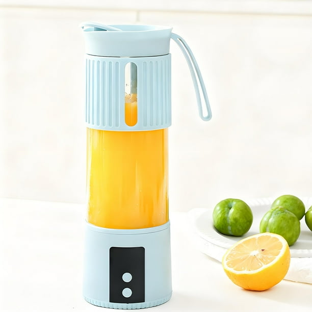 Vaso portátil de exprimidor eléctrico | Batidora compacta de cocina y molinillo de alimentos | Acero inoxidable de 12 hojas | Vidrio y Plástico | Morado, verde, blanco, beige | 23,7cm | Batidos