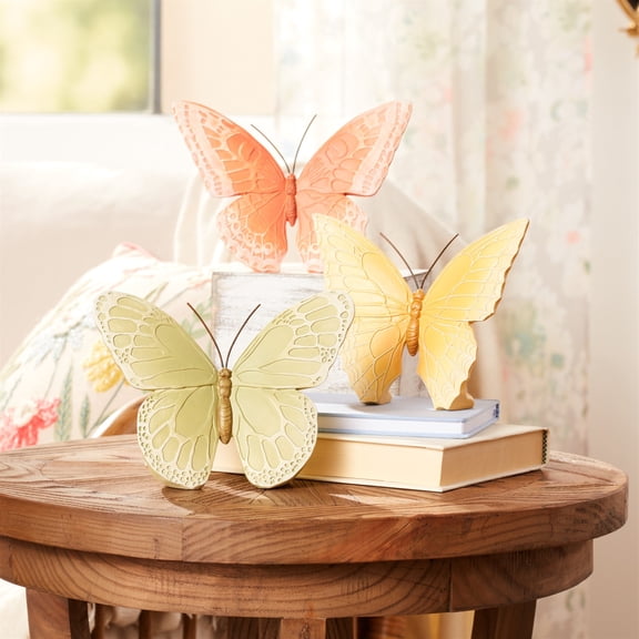 Melrose Textured Butterfly Figurines - 7.25" - Set of 3