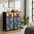 thumbnail image 6 of Boho Dresser for Bedroom with 4 Storage Drawers Dreamlike Watercolor Scene Wildflowers Butterflies Dressers Chest of Drawers Steel Framed Fabric Closet Organizers for Entryway, 6 of 7