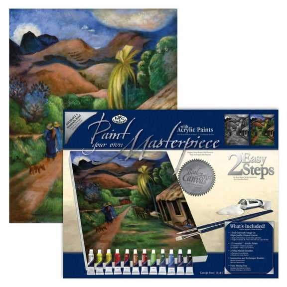 Royal & Langnickel Paint your own Masterpiece™ 17pc Mountain Road Acrylic Painting Project