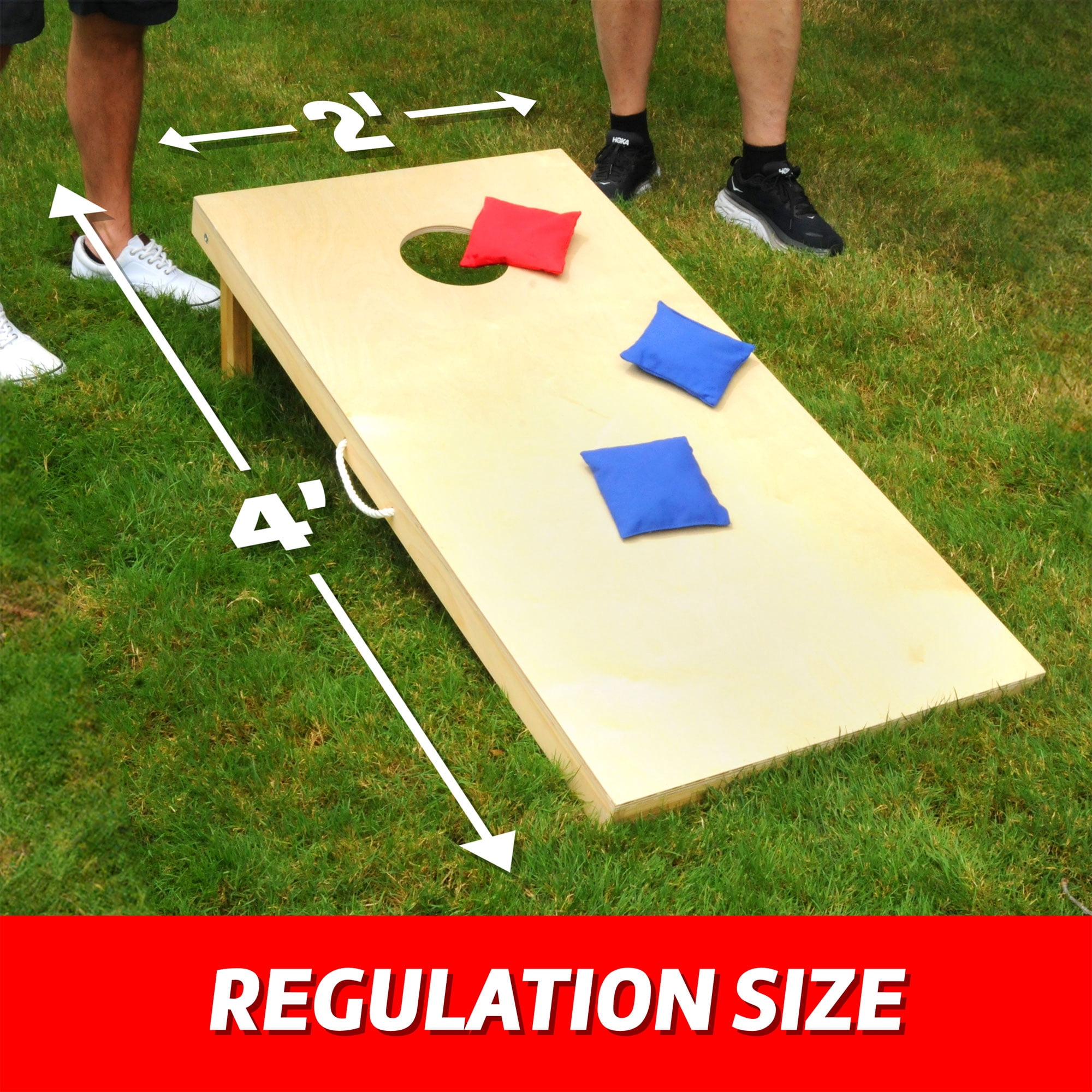 Driveway Games Regulation Size 4ft x 2ft Wood Cornhole Game w/ All Weather Bean Bags