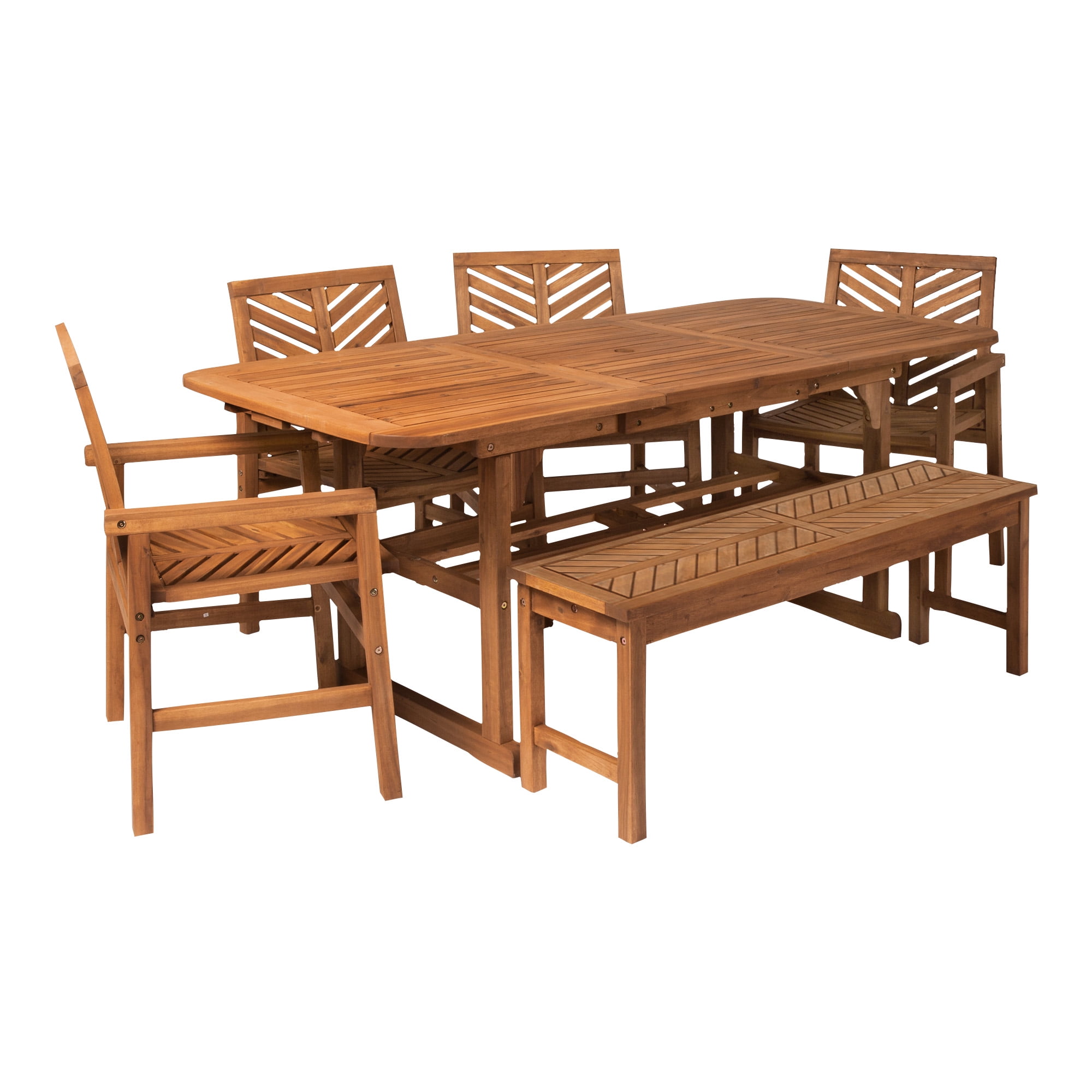 Manor Park 6Piece Extendable Outdoor Patio Dining Set Brown