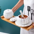 thumbnail image 2 of ULTNICE 1set Creative Pumpkin Shape Ceramic Rice Bowl With Trim Includes Double Kitchen Plates For Soups And Dishes, 2 of 8