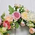 thumbnail image 6 of Home Decor Floral Wreath For Home Spring Summer Weddings Elegant Peony And Tea Flower Arrangement For Living Rooms And Doorways Decorative For Indoor And Outdoor Use Wreath 15.7", 6 of 7