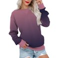 thumbnail image 4 of Kaemgyyd Sweatshirts for Women Casual Loose Crew Neck Long Sleeve Pullover Oversized Gradient Fall Fashion Clothes, 4 of 6