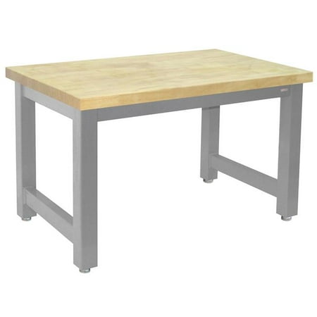 

48 x 96 in. Harding Heavy Duty Workbenches with 1.75 in. Thick Lacquered 100 Percent Solid Maple Hardwood Top Gray
