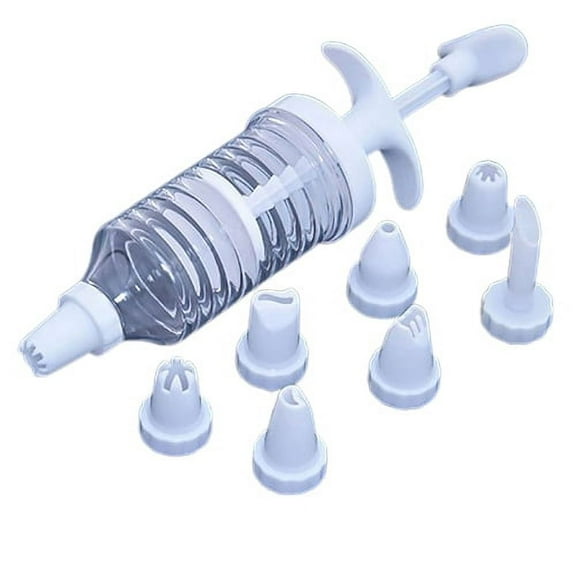 Anvazise 8 Pcs Nozzles Syringe Pen Cake Cream Pastry Cookie Decorating DIY Baking Tool