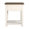 thumbnail image 6 of Maklaine Wood Nightstand with 1 Drawer and Shelf Set of 2 Ivory, 6 of 11