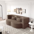 thumbnail image 5 of Modern Convertible Teddy Fabric Floor Sofa Bed, Full Size Foam-Filled Sleeper Sofa with 2 Pillows, No Assembly Required, Foldable Guest Bed for Living Room, Playroom, Apartment, 5 of 19