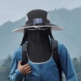 thumbnail image 1 of Sombrero de ventilador solar al aire libre, sombrero de pesca, sombrero de ventilador de enfriamiento recargable ligero, sombrero de pescador de borde Negro, 1 of 8