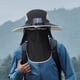 thumbnail image 1 of Sombrero de ventilador solar al aire libre sombrero de pesca con sombrero de ventilador de enfriamiento transpirable con cubierta de cuello de la cara Negro, 1 of 9