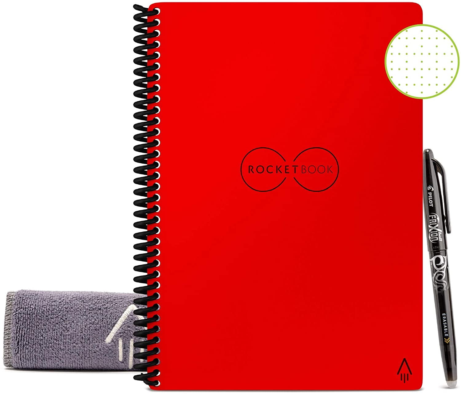 Smart Reusable Notebook with 1 Frixion Pen and 1 Microfiber Cloth Included Beacon Orange Cover 6 x 8.8 Inches Executive Size