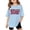 Light Blue, variant on Toddler Girls Short Sleeve Shirts Stylish Graphic Letter Print Casual T Shirt Tops Size 3-4T ,Beige