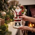 thumbnail image 3 of Dolstice Christmas Santa Claus Figurines, Standing Santa Claus Figure with Wish List Scroll and Gift Boxes, Gifts for Winter Home Table Xmas Party, 3 of 7
