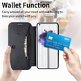 thumbnail image 4 of Allytech Case for Nothing Phone (1) Clear Back Cover, PU Leather and TPU Bumper Stand Card Slots Sucker Design Wallet Cover for Nothing Phone 1, Black, 4 of 5