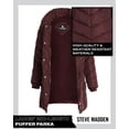 thumbnail image 3 of Chaqueta de abrigo Steve Madden, larga con forma de cheurón, acolchada, color merlot, 3 of 7