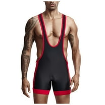 Mens Rompers for Adults Men's Sleeveless Athletic Supporters Wrestling Singlets Sports Bodysuit Jumpsuits Adult Onesies for Men Black L