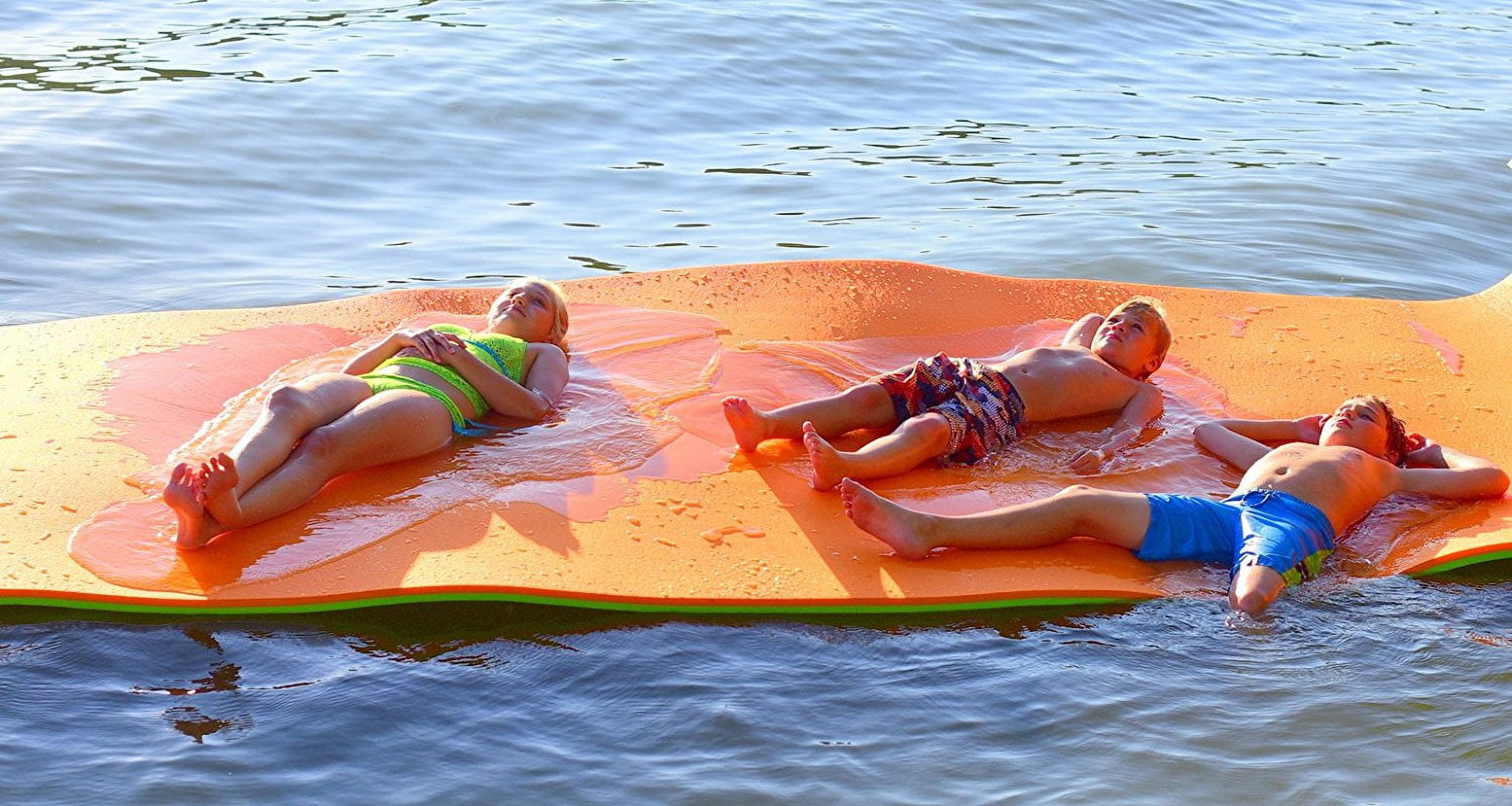 Rubber Dockie 18x6 ft Premium Foam Floating Water Mat Pad (Green & Orange)