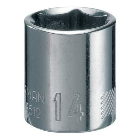 UPC: 0885911586177 | CRAFTSMAN Shallow Socket  Metric  1/4-Inch Drive  14mm  6-Point (CMMT43512) Full Polish