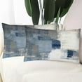 thumbnail image 5 of 2PC Lumbar Decor Throw Pillow Covers Blue and Grey Cushions Rectangle Design Abstract Art Painting Style Modern Contemporary Home Decorative Cushion Pillow Cases 12" x 20" Pillowcases, 5 of 6