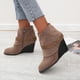 thumbnail image 5 of Botas de tacón alto para mujer, informales, con cordones, cremallera, Color sólido Wmkox8yii hfjk477, 5 of 9