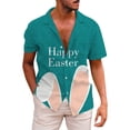 thumbnail image 4 of Mens Casual Tops Cute Rabbit Print Short Sleeve Mens Performance Polos,Green,L, 4 of 4