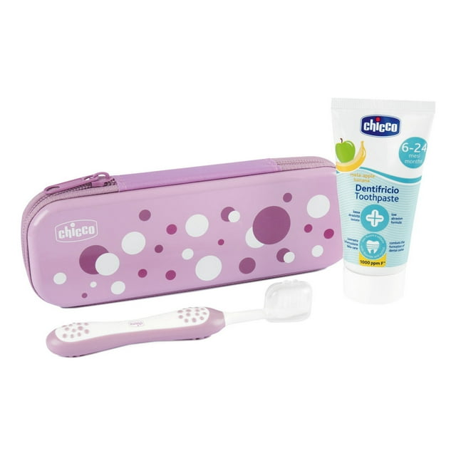 Set de Cuidado Oral Chicco Lila 6 a 36 M Cepillo y Pasta