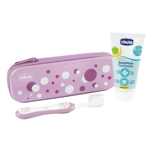 Set de Cuidado Oral Chicco Lila 6 a 36 M Cepillo y Pasta