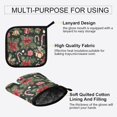 thumbnail image 3 of Yayeee Oven Mitts and Pot Holder Set of 4 Heat Resistant Kitchen Gloves Baking Hot Pad, Black Christmas Holly, 3 of 5