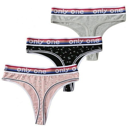 

Pretty Comy Women s Thong Printed Underwear 3-Pack