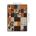 thumbnail image 4 of 27.6x39in Vintage Patchwork Halloween Flannel Throw Blanket,Fall Harvest Halloween Decorations,Soft Printed Decorative Blanket, Indoor Outdoor Farmhouse Sofa Couch Bed Living Room Holiday Decor Throw, 4 of 8