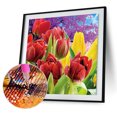 thumbnail image 1 of Cuadros Decorativos Tulipán 5D diamante bordado DIY arte pintura cruz puntada mosaico decoración Ehuebsd embutido en tela, 1 of 8