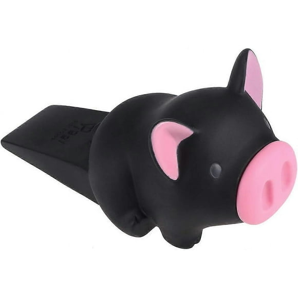 Pig Door Stopper Wedge Security Mouse Designed Cartoon Stop Door Bottom Protectorblack