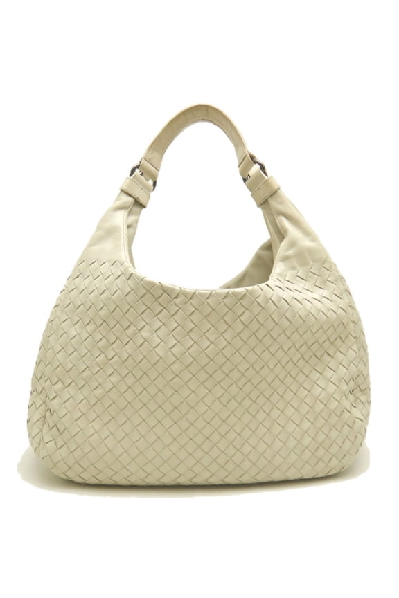 Pre-Owned BOTTEGA VENETA Intrecciato 125787 Shoulder Bag Leather Ivory Women's 253849
