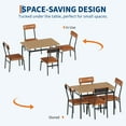 thumbnail image 5 of Danolapsi 5 Piece Dining Table Set,Wooden Kitchen Table Set with 4 PU Upholstered Chair,Industrial Metal Frame Dinette Set for 4,Square Dinner Table Set for Dinette,Breakfast, 5 of 8