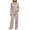 Khaki, variant on Women's 2 Piece Outfit Sets Casual Lounge Set Button Long Sleeve Shirts and Long Pants Loungewear Set Pajama Set