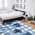 thumbnail image 5 of Area Rugs Indoor Non-Slip Rectangle Rug 2x3 Ft Blue Tulip Blue Flower Silhouette Plaid Rug Rubber Backing Floor Mats Non Shedding Home Decor Carpet for Entryway Living Room, 5 of 8