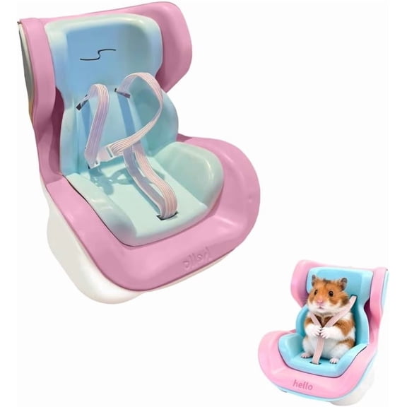 Hamster Car Seat - Adjustable Leash & Vent Clip Holder for Small Pets (Hamsters, Gerbils, Mice) in Car(a:pink)-yj