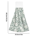 thumbnail image 2 of Haosy 2 Pack Kitchen Wash Cloths with Hanging Loops Absorbent Absorbent Quick Drying Hand Towels, Sage Green White Flower, 2 of 7