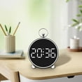 thumbnail image 4 of Reloj despertador digital con ajuste de brillo, reloj de mesa para colgar en la pared y fecha. Blanco, 4 of 9