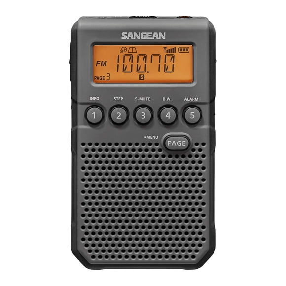 Pocket Radio Sangean DT-800BK AM/FM/NOAA - Alerta meteorológica, color negro