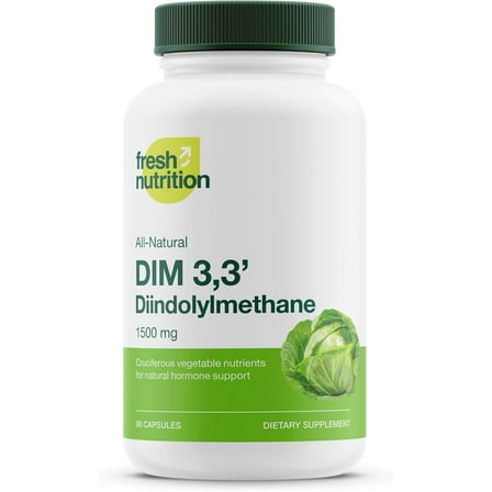 Fresh Nutrition DIM Supplement 500mg - Diindolylmethane - 90 Capsules