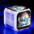 thumbnail image 1 of Stitch Alarm Clocks Night Light Color Change 7 Led Desk Home Decor Anime Lilo&stitchs Stich Kids Cartoon Birthday Gift, 1 of 4
