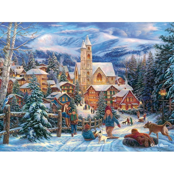 Sunsout Sledding to Town Jigsaw Puzzle