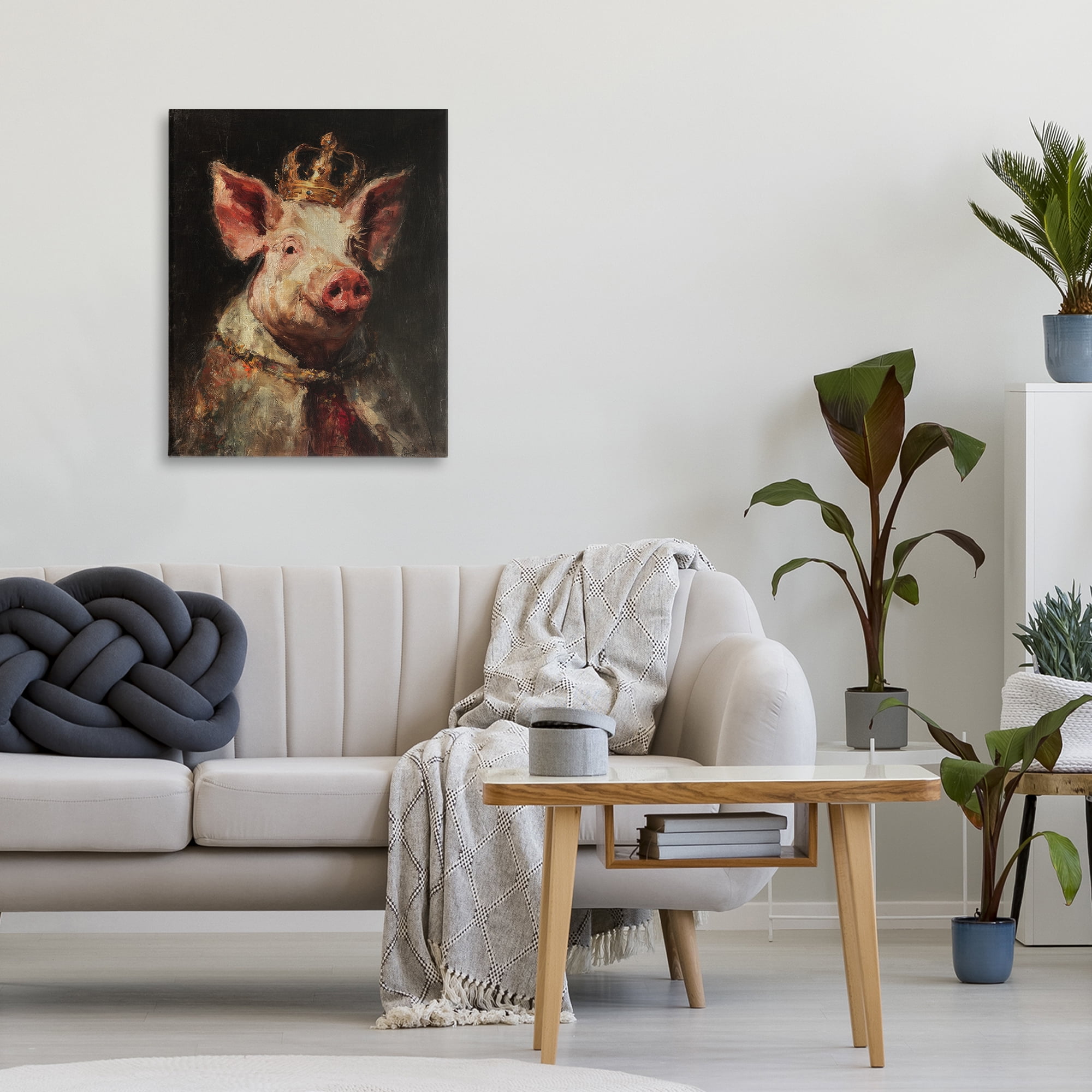 Stupell Industries Royal Swine Portrait Canvas Wall Art, design by Svetlana Aleynikova
