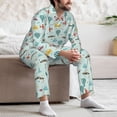 thumbnail image 7 of Yiaed Transport Travel Print Men’s Pajamas Set - Long Sleeve Button Down Sleep Shirt and Pajama Bottoms Sleepwear Set Mens Pjs Sets Men's Pajama Bottoms-Small, 7 of 7