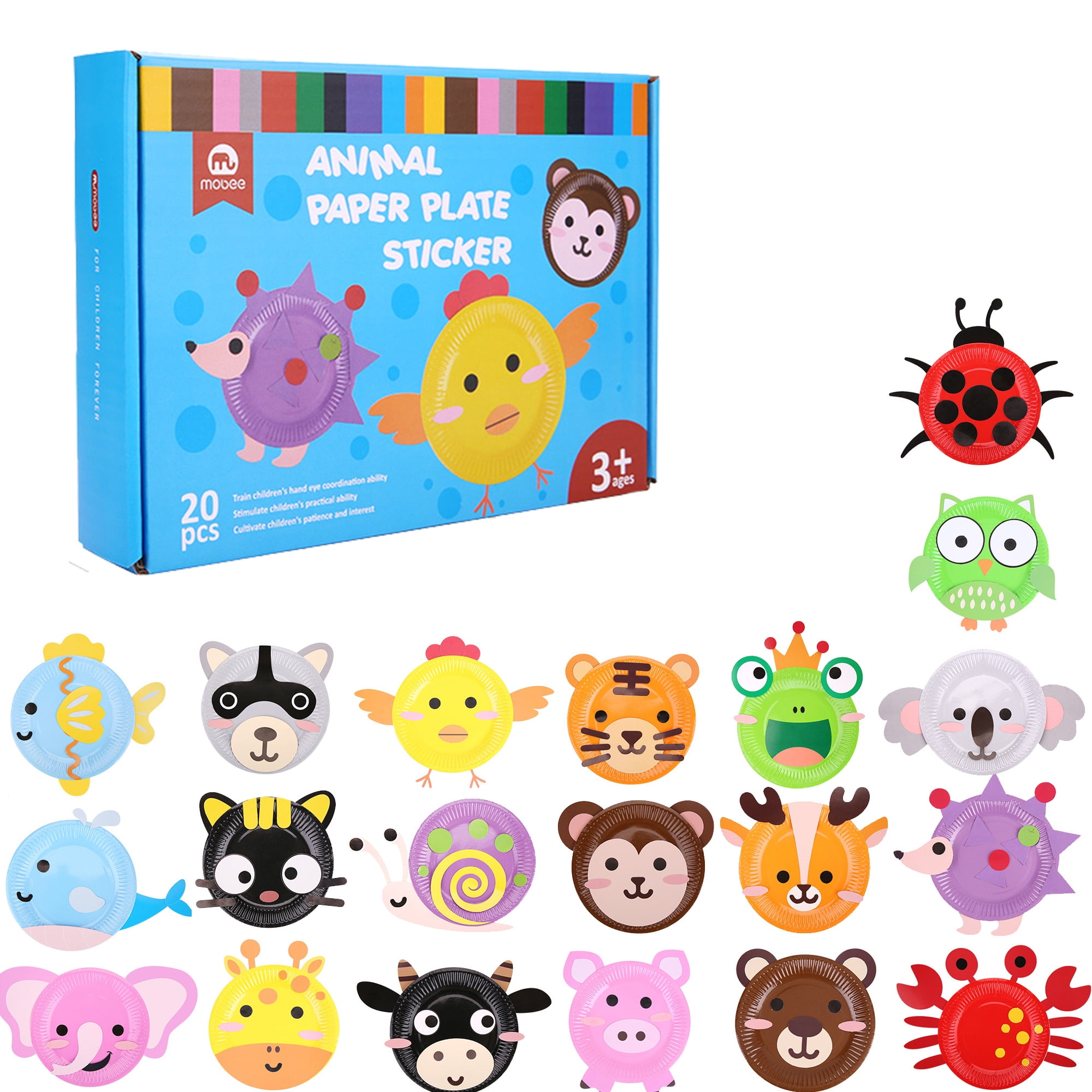 Mobee Animal Paper Plate Sticker with 